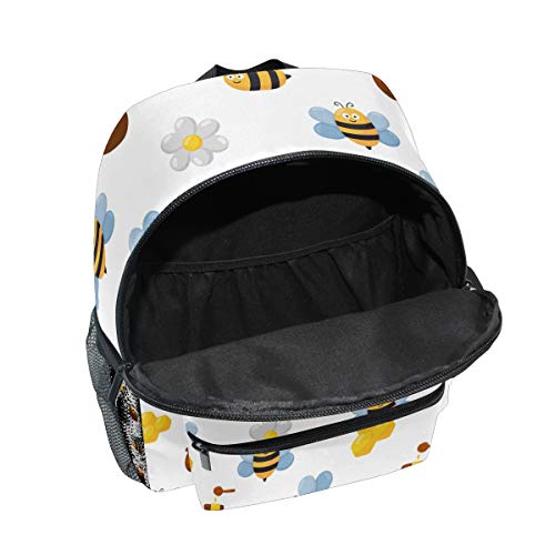 Miel De Abeja Linda Blanca Mochila para Preescolar Niñas Niños Toddler Kids Estudiante Mochilas para Infantiles 1-6 Años