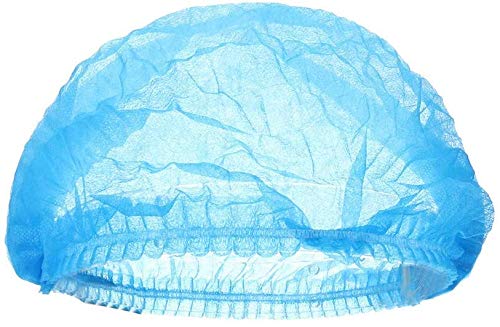 Mingjun - 100 gorros desechables no tejidos, elásticos, antipolvo, para médicos, laboratorios, enfermeras, salones de tatuajes, servicios de alimentos y hospitales