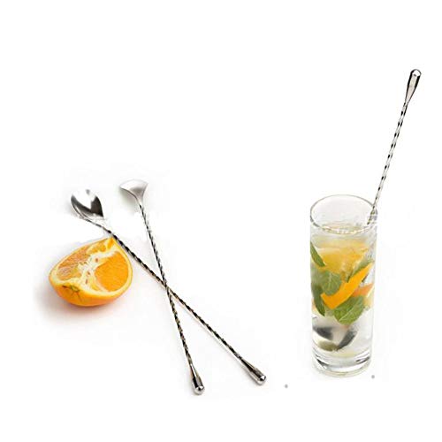 MINGZE 1 Pcs Coctelera de Cóctel, Cuchara para Mezclar, Larga, para cóctel, patrón Espiral Bar Cocktail Shaker Cuchara Extra Larga mezcladora Barware Stirring para Helado, café, Batidos, Bebida