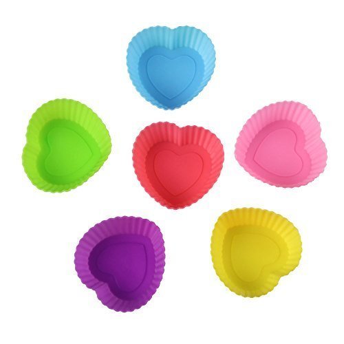 MINGZE Forros de silicona para cupcakes de 24 piezas, moldes para muffins para pastelería, antiadherentes y reutilizables, Moldes de horneado, 4 formas redondas estrellas corazón flores