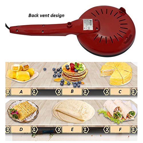 Mini Crepera Eléctrica, Antiadherente Automático Máquina De Panqueques Crepes Sartén Molde Para Hornear Grado De Comida Herramienta De Cocina Para Blintzes, Huevos, Tocino Regalo (Rojo)