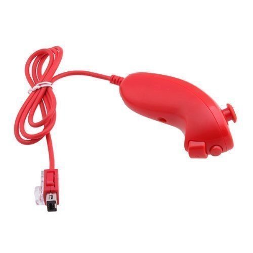 mini kitty 2 en 1 Mando Plus con Motion Plus y Nunchunk para Nintendo Wii + Funda de Silicona - Rojo