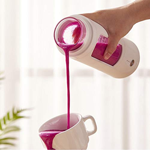 Mini licuadora de jugo recargable USB portátil con 6 cuchillas, 400 ml, licuadora inalámbrica personal, máquina exprimidora a prueba de caídas para viajes, atracciones, hogar, oficina y al aire li