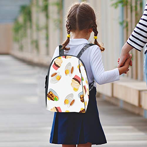 Mini Mochila Daypack Tea Cake Mochila Naranja Bolsa Ligera para Niñas Niños