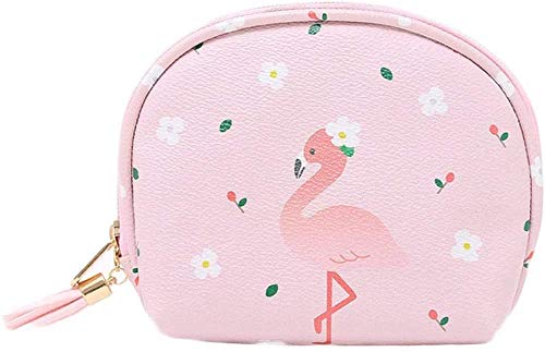 Mini Monedero De Cuero Con Estampado De Dibujos Animados Monedero Para Mujer Flamencos Monedero Monedero Titular De La Bolsa Pequeño Y Lindo Bolso De Almacenamiento Para Llaves Auriculares Lápiz Labia