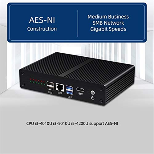 Mini PC Appliance Intel Core I3 5010U 6X Gigabit Ethernet Nic I211 3G 4G LTE WiFi pfSense AES-NI VPN Router OpenWrt (Bundle : 4GB DDR3L 64GB SSD, Color : 2955U No WiFi)