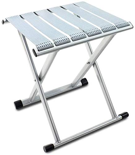 Mini taburete plegable portátil, plegable Silla de nylon estilo simple sólido camping Osman heces, estuche de transporte Montaña Escalada pesca al aire libre (color: Plata, Tamaño: 28,8 * 24 * 27 cm),