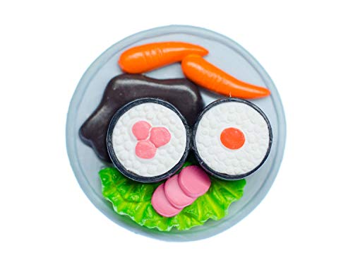 Miniblings Plato de Sushi Broche de la Placa Japan Sushi Maki Sushi Plato de Zanahoria Azul