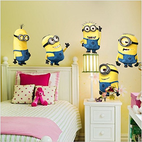 Minions Set pegatina colorido Guardería Calcomanía Niños Habitación Art Calcomanía Chicas Habitación pared Pegatinas Calcomanías Decoración