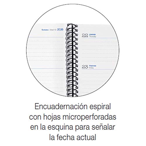 MIQUELRIUS - Agenda Escolar Write Curso Lectivo 2020-2021, Español, Semana Vista, Tamaño 117x174 mm, Papel 70 g, Cubierta cartón extraduro, Color Rosa