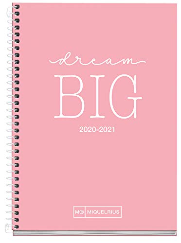 MIQUELRIUS - Agenda Escolar Write Curso Lectivo 2020-2021, Español, Semana Vista, Tamaño 117x174 mm, Papel 70 g, Cubierta cartón extraduro, Color Rosa