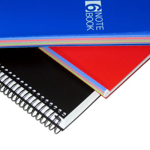 MIQUELRIUS - Cuaderno Espiral Microperforado, Cubierta Polipropileno Opaco, Tamaño A6 105 x 148 mm, Sin Taladros, 140 Hojas de 70 g/m² y 4 Franjas de Color, Cuadrícula de 5 mm, Color Negro