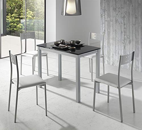 Miroytengo Pack 2 sillas Cocina Costa Color Blanco Patas Gris Comedor Estilo Moderno 86x47x41