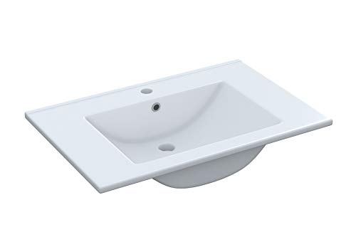 Miroytengo Pack de baño Aseo Color Roble Alaska con Mueble, Espejo, Lavabo y Columna Industrial Lavabo Incluido