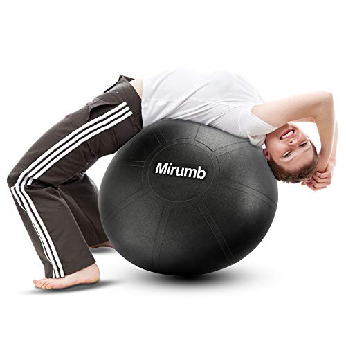 Mirumb Pelota de Ejercicio, Massage Balls Pelota de Pilates Yoga Ball 75CM 65CM 55CM con Bomba Anti Explosión para Fitness, Embarazo,Oficina,Silla de Equilibrio,Gimnasio