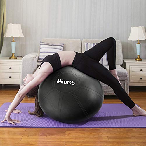 Mirumb Pelota de Ejercicio, Massage Balls Pelota de Pilates Yoga Ball 75CM 65CM 55CM con Bomba Anti Explosión para Fitness, Embarazo,Oficina,Silla de Equilibrio,Gimnasio