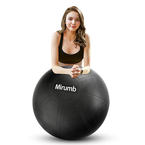 Mirumb Pelota de Ejercicio, Massage Balls Pelota de Pilates Yoga Ball 75CM 65CM 55CM con Bomba Anti Explosión para Fitness, Embarazo,Oficina,Silla de Equilibrio,Gimnasio