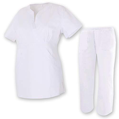 MISEMIYA 70911 Camisa de Sanitario, Blanco (Blanco 2), (Tamaño del Fabricante:XL) para Mujer