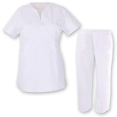 MISEMIYA 70911 Camisa de Sanitario, Blanco (Blanco 2), (Tamaño del Fabricante:XL) para Mujer