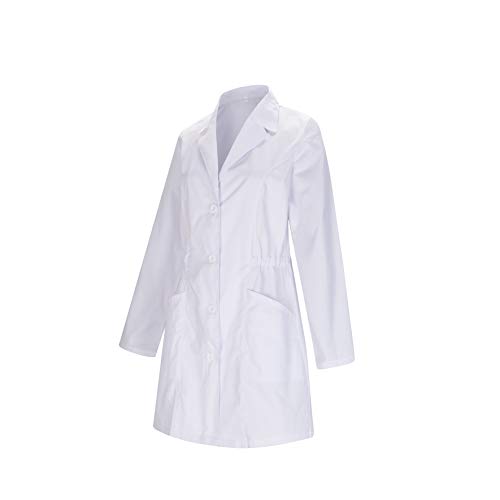 MISEMIYA - Bata Cuello Solapa MÉDICA Dentista Doctora Enfermera Uniforme Laboral Veterinaria Sanitarios Farmacia Laboratorio Ref-8163 - S, Batas Laboratorios 8163-2 Blanco