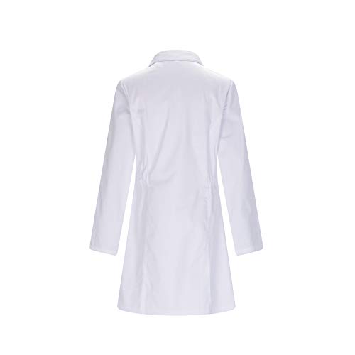 MISEMIYA - Bata Cuello Solapa MÉDICA Dentista Doctora Enfermera Uniforme Laboral Veterinaria Sanitarios Farmacia Laboratorio Ref-8163 - S, Batas Laboratorios 8163-2 Blanco