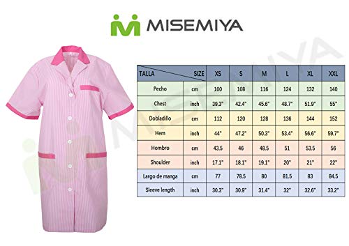 MISEMIYA - Bata Unisex Uniforme Laboral CLINICA Dentista ESTÉTICA Hospital Limpieza Veterinaria Sanitarios HOSTELERÍA - Ref.T8162 - L, Fucsia