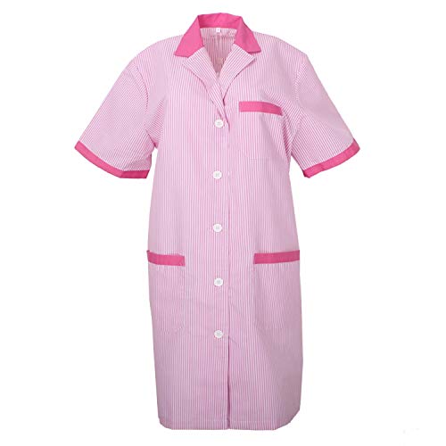 MISEMIYA - Bata Unisex Uniforme Laboral CLINICA Dentista ESTÉTICA Hospital Limpieza Veterinaria Sanitarios HOSTELERÍA - Ref.T8162 - L, Fucsia