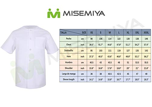 MISEMIYA - Casaca Caballero Cuello Redondo MÉDICO ENFERMERO Uniforme Laboral ESTÉTICA Dentista Doctores Limpieza Veterinaria Ref.832 - L, Camisa Médico 832-2 Blanco