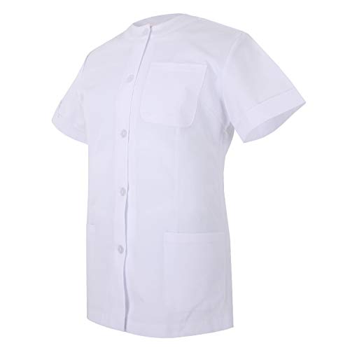 MISEMIYA - Casaca Caballero Cuello Redondo MÉDICO ENFERMERO Uniforme Laboral ESTÉTICA Dentista Doctores Limpieza Veterinaria Ref.832 - L, Camisa Médico 832-2 Blanco