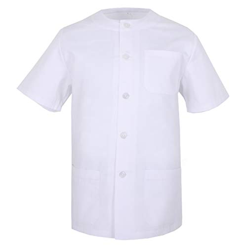 MISEMIYA - Casaca Caballero Cuello Redondo MÉDICO ENFERMERO Uniforme Laboral ESTÉTICA Dentista Doctores Limpieza Veterinaria Ref.832 - L, Camisa Médico 832-2 Blanco