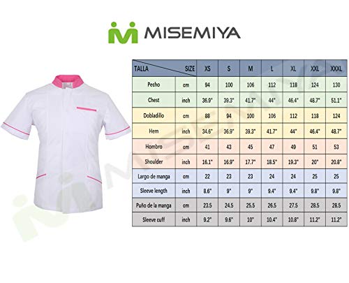 MISEMIYA - Casaca Camisa Camisetas Mujer Uniformes Laboratorios Uniformes Medicos Clinica Veterinarias Ref.701 - S, Camisa Laboratorio 701-2 Blanco