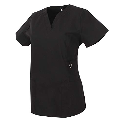 MISEMIYA - Casaca Mujer Mangas Cortas Uniforme Laboral CLINICA Estética Limpieza Veterinaria SANIDAD Dentista HOSTELERÍA Ref.707 - XS, Negro