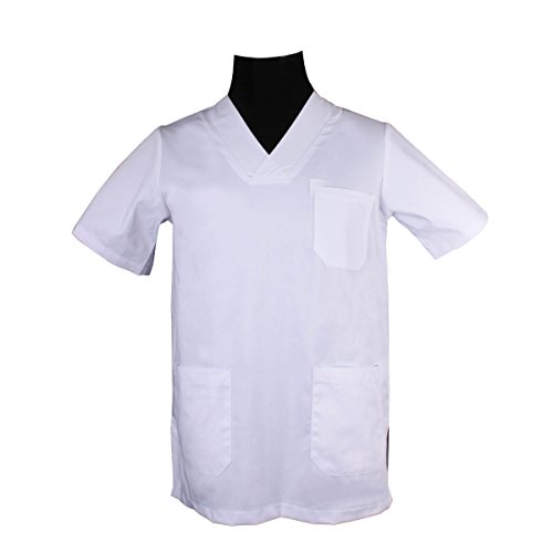 MISEMIYA - Casaca Unisex MÉDICO Enfermera Uniforme Limpieza Laboral ESTÉTICA Dentista Veterinaria Sanitario HOSTELERÍA - Ref.817 - XS, Blanco