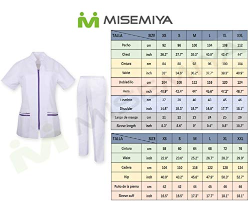 MISEMIYA - Casaca Y PANTALÓN Mujer Uniformes Sanitarios Uniformes MEDICOS CLINICAS Estética Médico Enfermería Casaca Y PANTALÓN Ref.7028 - M, Lila