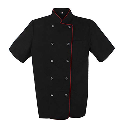 MISEMIYA - Chaquetas Chef Cocinero con BOTÓN REFORMADO MARMINTÓN SOLLASTRE GUISANDERO ADOBADOR Salsero - Ref.8421B - XXXL, Negro