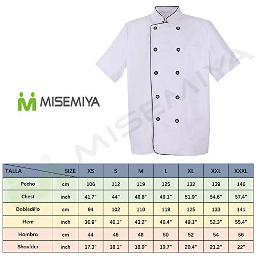 MISEMIYA - Chaquetas Chef Cocinero con BOTÓN REFORMADO MARMINTÓN SOLLASTRE GUISANDERO ADOBADOR Salsero - Ref.8421B - XXXL, Negro