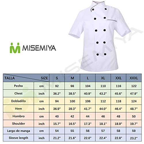 MISEMIYA - Chaquetas Chef Uniforme COCINERA MARMINTÓN SOLLASTRE GUISANDERO ADOBADOR Salsero- Ref.8441 - XL, Negro