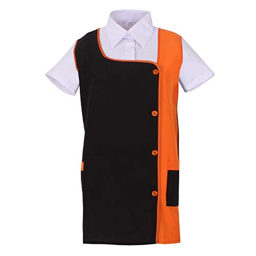 MISEMIYA - Delantal Limpieza Uniforme Laboral CLINICA Hospital Limpieza Veterinaria SANIDAD HOSTELERÍA- Ref.706 - XS, Naranja