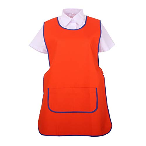 MISEMIYA - Delantal Limpieza Uniforme Laboral CLINICA MÉDICOS Limpieza Veterinaria Sanitarios HOSTELERÍA- Ref.868 - L, Naranja