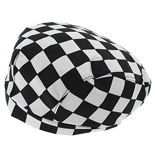 MISEMIYA - Gorro Bandana Gorro Chef Bandana Gorro Cocinero Gorro Camarero Gorro Carnicero - Ref.092 - Plaid Blanco y Negro, Pack* 1 Pcs