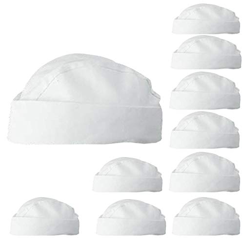 MISEMIYA - GORRO CHEF GORRO COCINERO GORRO COCINA GORROBARCO COCINERO GORRO ESTILO MILITAR COCINA Ref.920 - Blanco, Pack* 1 Pcs