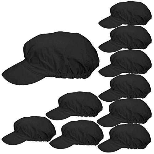 MISEMIYA - GORRO VISERA GORRO VISERA UNISEX GORRO COCINA GORRO CHEF GORRO COCINERA GORRO COCINERO - Ref.923 - Negro, Pack* 10 Pcs