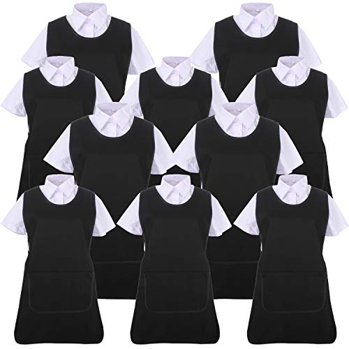 MISEMIYA - Pack*10 Pcs - Delantal Limpieza Uniforme Laboral CLINICA MÉDICOS Limpieza Veterinaria Sanitarios HOSTELERÍA- Ref.868 - XL, Negro