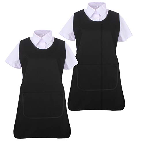 MISEMIYA - Pack*2 Pcs - Delantal Limpieza Uniforme Laboral CLINICA MÉDICOS Limpieza Veterinaria Sanitarios HOSTELERÍA- Ref.868 - XL, Negro