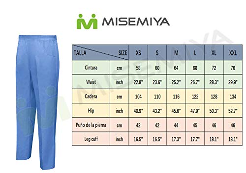 MISEMIYA - PANTALÓN Sanitarios Unisex Cintura ELÁSTICA Uniforme Laboral MÉDICO Enfermera Limpieza Veterinaria SANIDAD HOSTELERÍA- Ref.8312 - S, Blanco