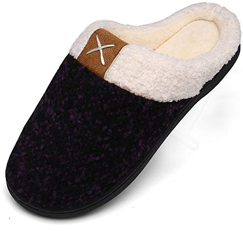 Mishansha Pantuflas Casa Hombre Zapatillas Estar por Casa para Mujer Antideslizantes CáLido Zapatillas de Invierno Morado Gr.38/39