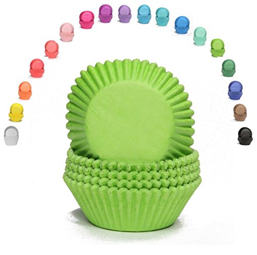 Miss Bakery's House® - Moldes para magdalenas - papel - estándar - Ø 50 mm x 30 mm - verde - 75 piezas