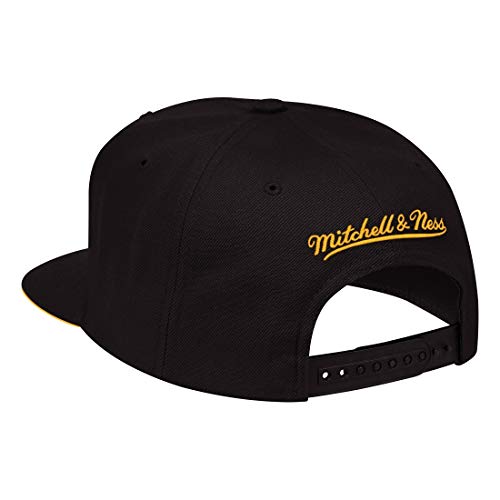 Mitchell & Ness - Gorra XL con cierre a presión y logotipo de Los Angeles Lakers, color negro