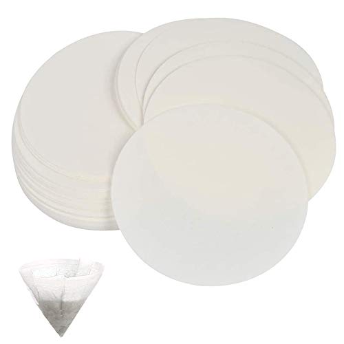 MIZOMOR 100 PCS Papel de filtro cuantitativo Papel de filtro redondo Papel de filtro de laboratorio Velocidad media para café Laboratorio de aceite líquido Oficina en el hogar Blanco redondo