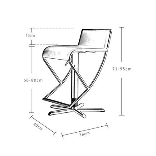 MJY Taburete de bar de acero inoxidable se puede elevar y bajar Cuero giratorio Art Restaurant Cafe Taburete alto Silla de bar de plata